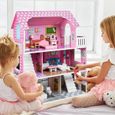 YUENFONG Maison de poupée en Bois avec Mobilier et Accessoires, Maison Barbie 70 cm de haut pour les enfants à partir de 3 ans-2