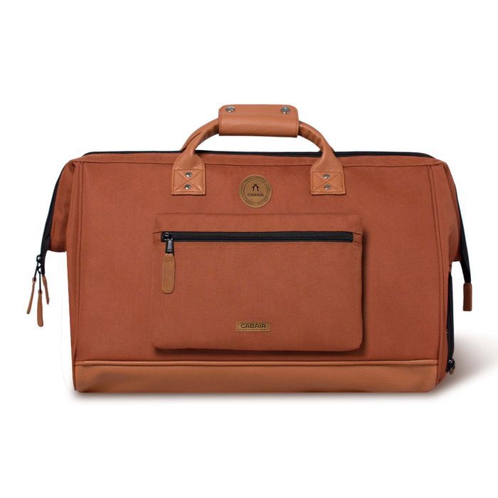 Sac De Voyage Vintage Cabela's En Cuir Et Toile - Taille Large, Style Aventure, Très Bon état