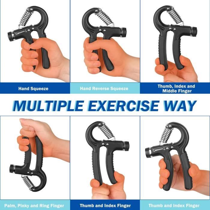 Comptage Hand Grip Exerciser Strengthener, Résistance Réglable 5-60KG,  Power Trainer Gripper, Poignet Doigt Avant-bras Exercice, Équipement De  Musculation - Temu Belgium