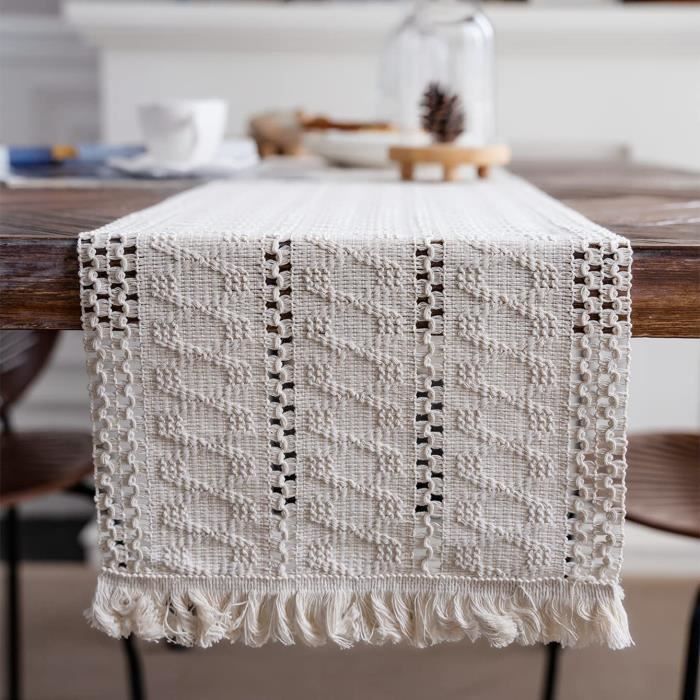 Lot De 8 Chemins De Table En Gaze Cheesecloth - 304 X 55 Cm, Beige, Style Boho Rustique - Pour Mariage, Décoration