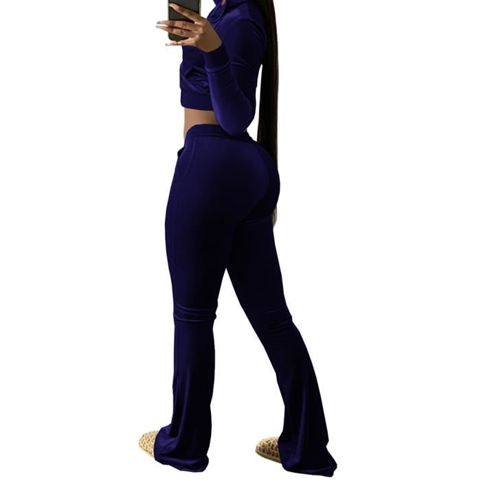 Ensemble Survetement Femme à Taille Haute Tenue De Sport