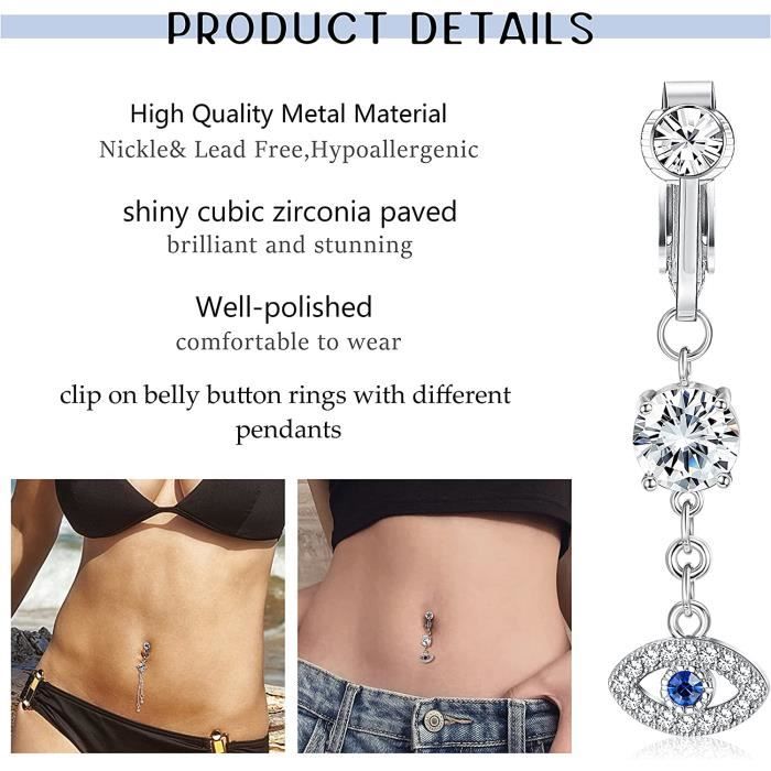 Milacolato Lot De 9 Piercings De Nombril Incurvés En Acier Inoxydable