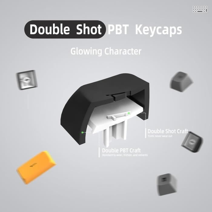 Keycaps Pbt,110 Touches Pbt Double Shot Keycap Set,Profil Oem ...