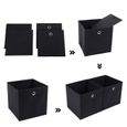 Lot de 2 Boîtes/Tiroirs en Tissu Cube de Rangement pliable pour Linge, Jouets, Vêtement - Noir-3