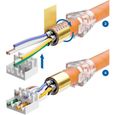 Câbles Ethernet deleyCON 2X Cat 6a Connecteur Réseau RJ45 avec Connexion LSA sans Outils pour Câbles d'Installation Rigi 280661-3