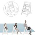 ROBA Chaise Haute Évolutive "Born Up" 2 en 1 Blanche + Transat Vert givré "roba Style"-3