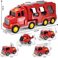 wycnly Jouets Lot de 4 Jouets de Véhicules de Construction à Friction, Camions Jouets, Voiture Jouet, Jouets pour Garçons et Filles de 3+ Ans Cadeau