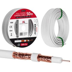 Câble d'antenne coaxial - VALUELINE - 3.00 m - Blanc - IEC Mâle - IEC