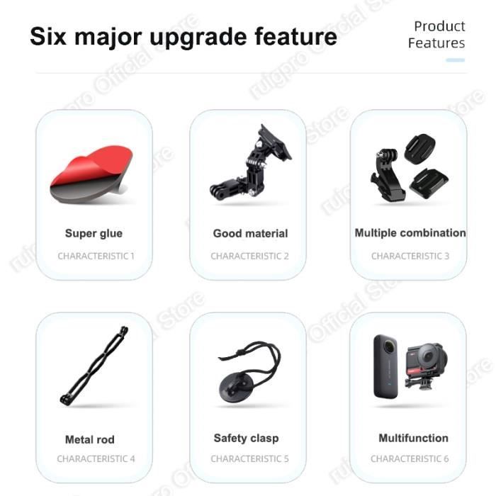 Kit d'accessoires pour Insta360 One X2/X/R/GoPro Hero, support de