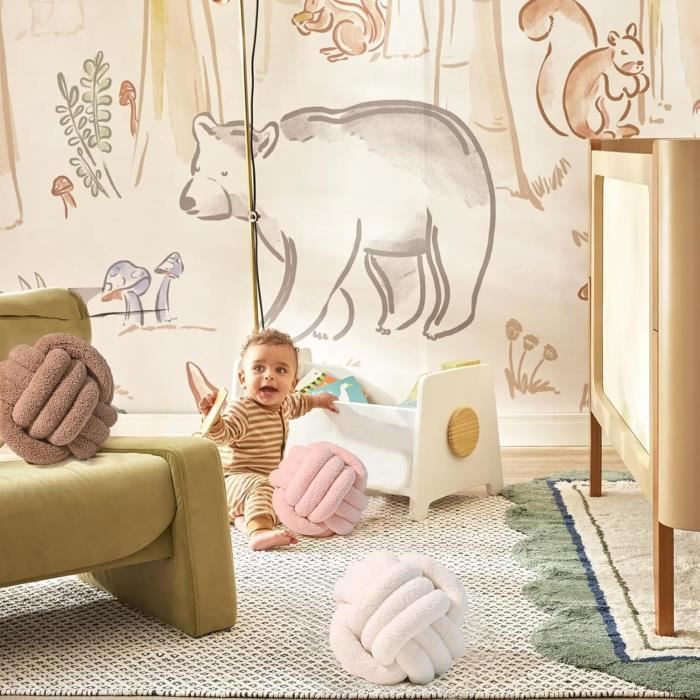 Coussin Décoratif Moderne en Velours Rond 38 cm Salon Chambre Bureau Vert Bodai
