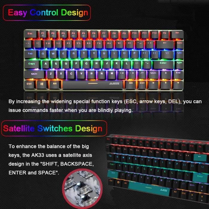 CROSS ZEBRA Clavier Gamer Mécanique Clavier Gaming pas cher Cherry MX Blue  - QWERTY - Éclairé Chromatique RGB - Haute Performance - Cdiscount  Informatique