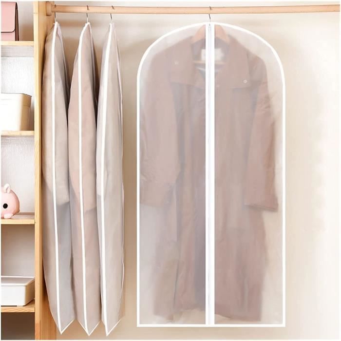 10 Housses De Rangement Vêtements Transparentes - Protection Anti-Poussière Pour Chemises, Costumes Et Robes