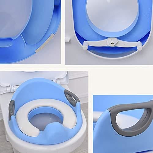 Réducteur De Toilettes Bébé Amagogo 2-en-1 - Siège Apprentissage Pot Antidérapant, Bleu, 28x35x15cm