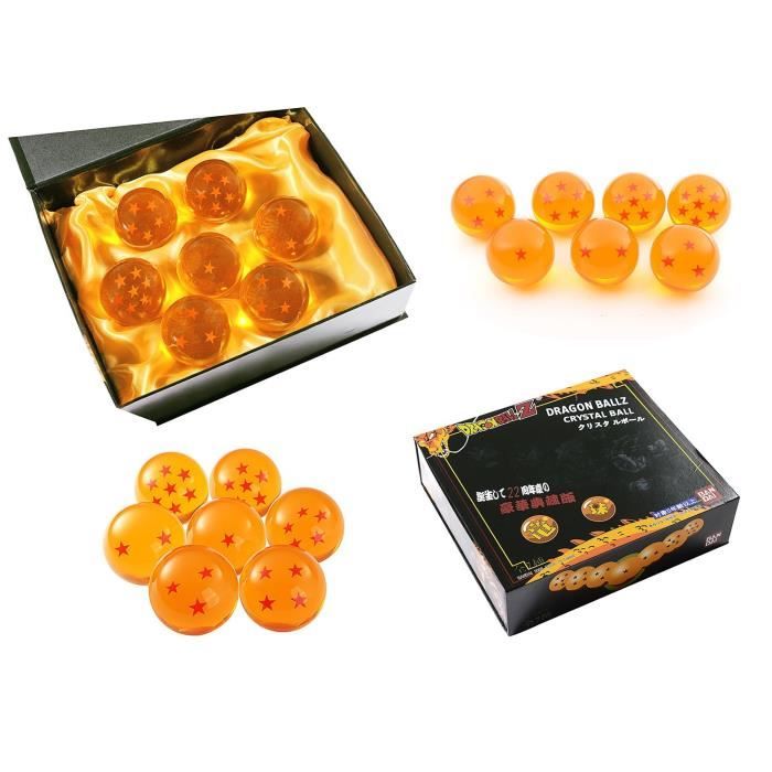 Coffret Boules De Cristal Dragon Ball Z – 7 étoiles DBZ – Résine 3,5 Cm – Neuf
