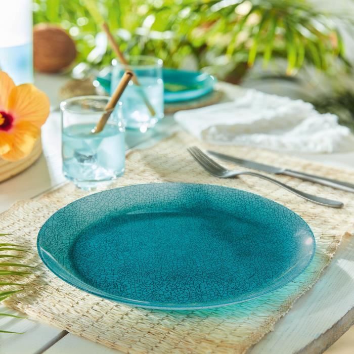Vaisselle Luminarc  Assiette Plate Turquoise 26 Cm Icy - Exquisicup