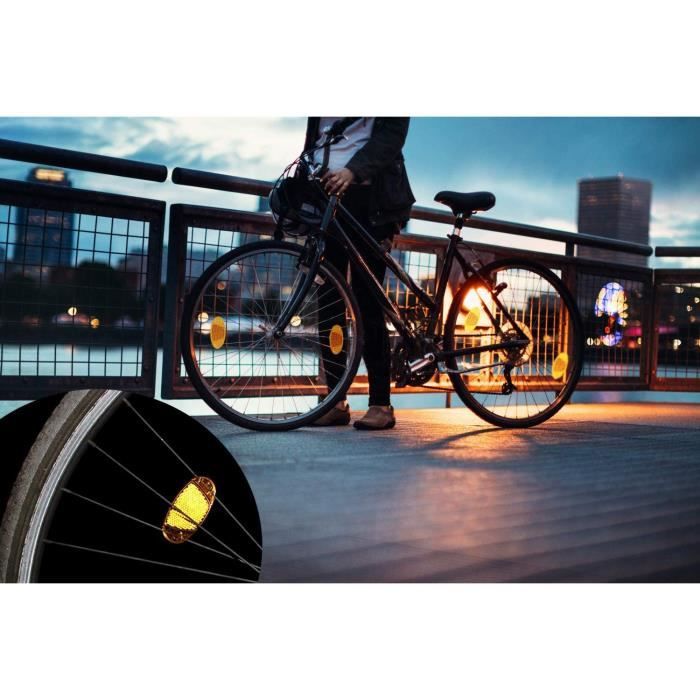 8 Pcs Catadioptres pour Rayon Vélo, Roue Bandes Réfléchissantes Vélo Route  Réflecteurs Vélo Sûr Feux D'avertissement Roue Lumières - Cdiscount Sport