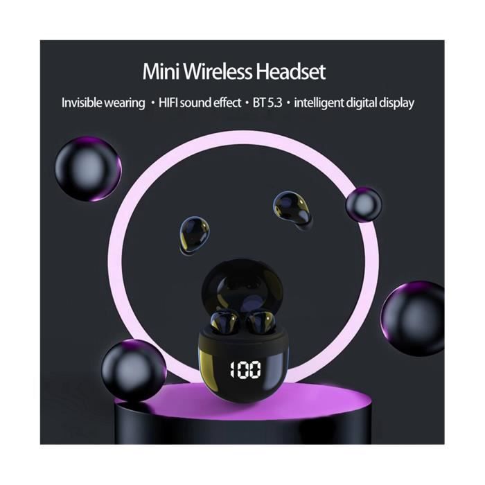Écouteurs Bluetooth TWS Invisibles - Réduction De Bruit Pour Sport - Neufs Avec étui