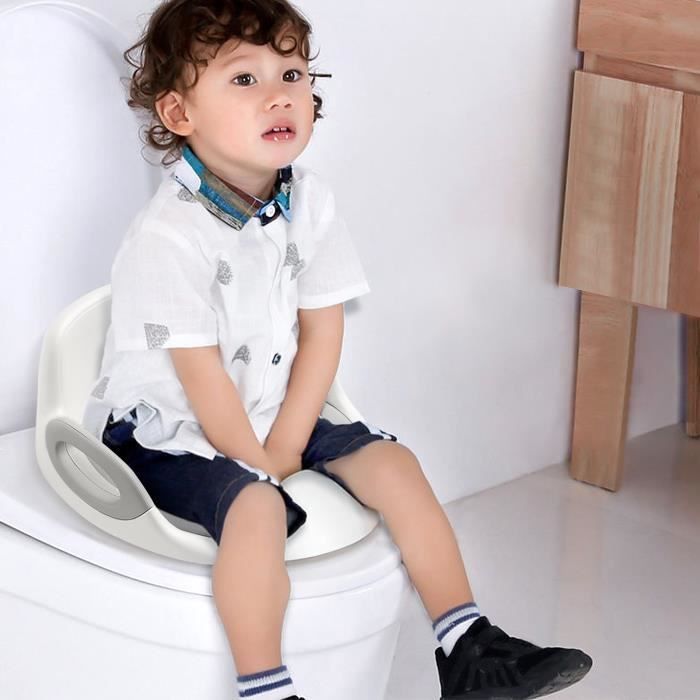 Siège De Toilette Réducteur Pour Enfant Avec Dossier - Blanc/Gris | Apprentissage De La Propreté Garçon/fille
