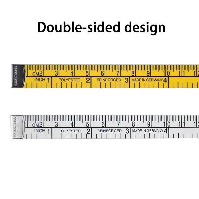 Ruban à mesurer souple 1.5M/60 po, ruban de couture avec attaches à  pression, mesure du corps, règle à Double face pour outil de couture