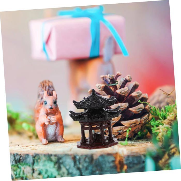 Mini Pagode Statue Fée Jardin Accessoires Miniature Hexagone Pavillon Figurine pour Chinois Mini Pagode Statue Fée Jardin Accessoires Miniature Hexagone Pavillon Figurine pour Chinois