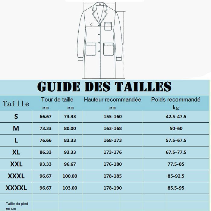 Blouse Blanche Pour Homme Femme - Laboratoire Scolaire De Chimie - Boutons Uniforme Blouse Fille