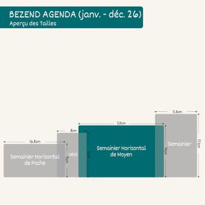 Agenda Quo Vadis Président S 2026 – Semainier Spiralé Impala Noir, 21x27cm, 14 Mois, Papier Blanc Clairefontaine