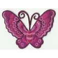 7 X 5 CM ECUSSON PATCHE PATCH THERMOCOLLANT PAPILLON VIOLET ET NOIR DIM
