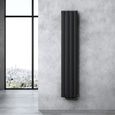 Sogood radiateur pour chauffage central 160x31cm radiateur à eau chaude panneau double couches vertical noir-gris-0