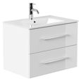 Meuble Salle De Bain Firenze 70 En Blanc Brillant Achat Vente
