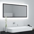 Nouveauté!Miroir Décoratif - Miroir Attrayante salon à LED de bain Noir brillant 100x8,5x37 cm Aggloméré859-0