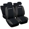 Lupex Shop Housses de siège auto compatibles pour Qashqai Noir Gris Foncè-0