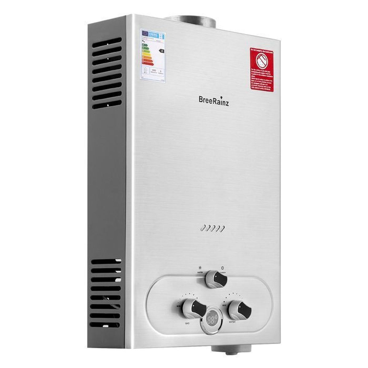 BreeRainz Chauffeeau à Gaz Instantané,Capacité de 20L,Puissance 40KW,Chauffeeau Propane Butane