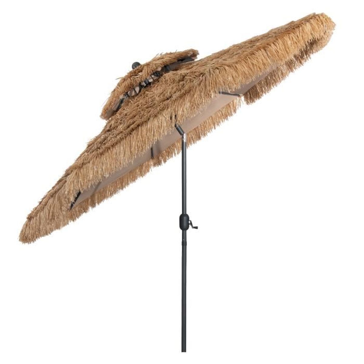 COSTWAY Parasol en Paille Style Hawaïen 2,85 M Parasol Chaume 8