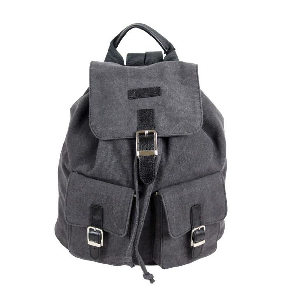 Sac à dos katana nylon garni croûte de cuir de vachette k 29307-sable