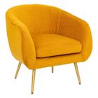 ATMOSPHERA CRÉATEUR D'INTÉRIEUR Fauteuil "Solaro" velours plissé jaune moutarde - Atmosphera createur d'interieur