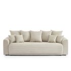 BAÏTA Canapé droit convertible 3 places SOLINE velours côtelé beige