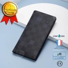 CONFOZEN Portefeuille - CONFO® - Long - Cuir de vache - Noir - Design en damier