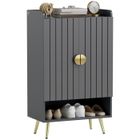 HOMCOM - Meuble à chaussures - Panneaux de particules - 60x33x100cm - Gris