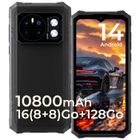 HOTWAV Cyber 13 Smartphone Robuste 16(8+8)Go+128Go 10800mAh Caméra 64MP 6,6'' HD+ 4G Téléphone IP68 Étanche NFC/Face ID - Noir