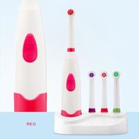 Brosse à dents tournante électrique de bébé avec la brosse à dents d'hygiène buccale à 4 têtes rouge LY™