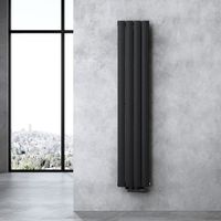 Sogood radiateur pour chauffage central 160x31cm radiateur à eau chaude panneau double couches vertical noir-gris
