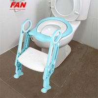 Réducteur Toilette Enfant - FAN - Marche - Pliable - Blanc + Bleu clair