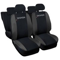 Lupex Shop Housses de siège auto compatibles pour Qashqai Noir Gris Foncè