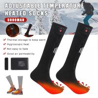 Chaussettes chauffantes d'hiver unisexes - Noir - Pour ski - 3 modes de chauffage - Grande capacité de batterie