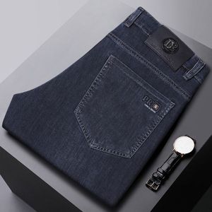 JEANS Jean Homme Coupe droite Taille standard avec 5 poches Effect blanchi Couleur unie Casual-6606-Bleu