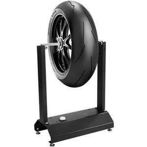 LARS360 Appareil D'Équilibrage Roues Moto Premium - Cônes Réglables, Niveau à Bulle Inclus - Parfait Pour Pneus Moto Jusqu'à 80cm
