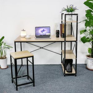 TRETO Bureau noir, brun H 75 x Larg. 50 x Long. 120 cm