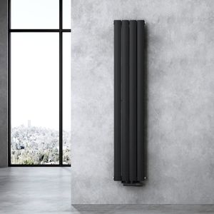 RADIATEUR À EAU CHAUDE Sogood radiateur pour chauffage central 160x31cm radiateur à eau chaude panneau double couches vertical noir-gris