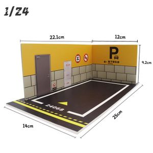 UNIVERS MINIATURE mur de couleur jaune 1 24 Garage pour voitures miniatures en Pvc moulé sous pression, espace de stationnement