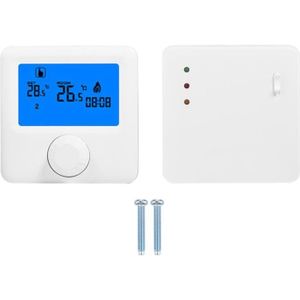 THERMOSTAT D'AMBIANCE VGEBY Thermostat numérique Régulateur de température de thermostat de chauffage sans fil RF LCD numérique pour chaudière murale